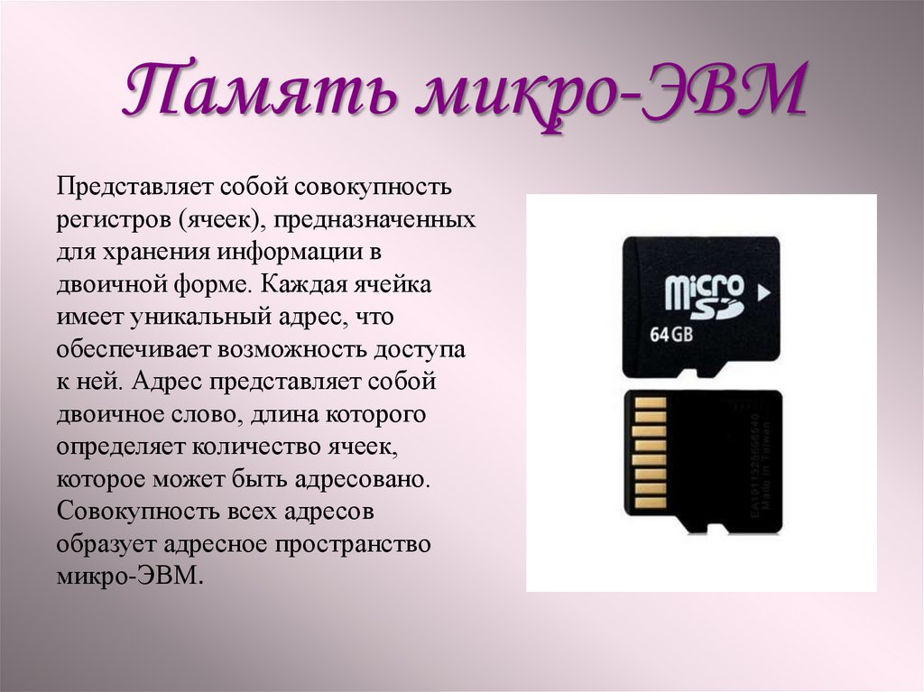 Память микро-ЭВМ