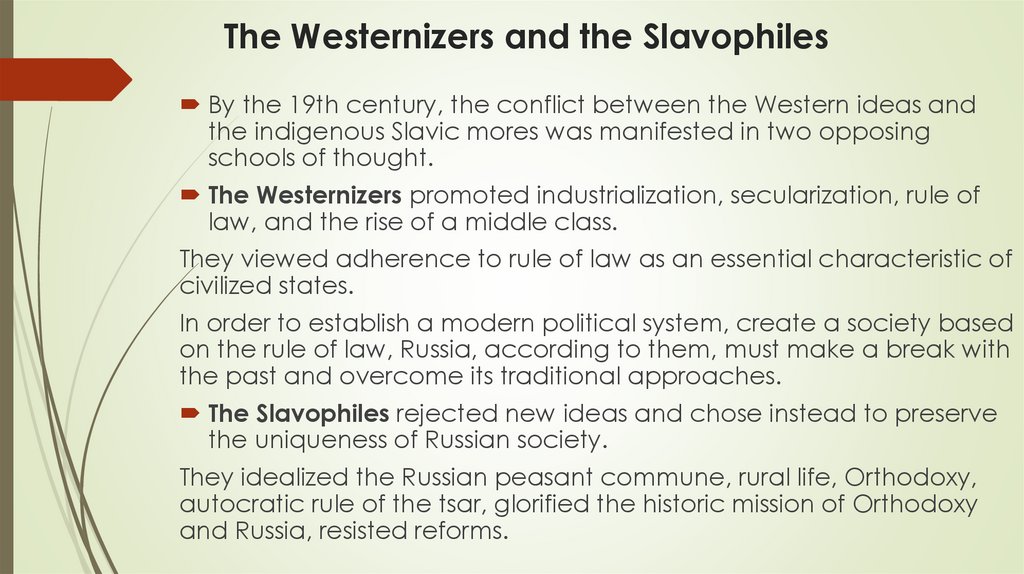 The Westernizers and the Slavophiles