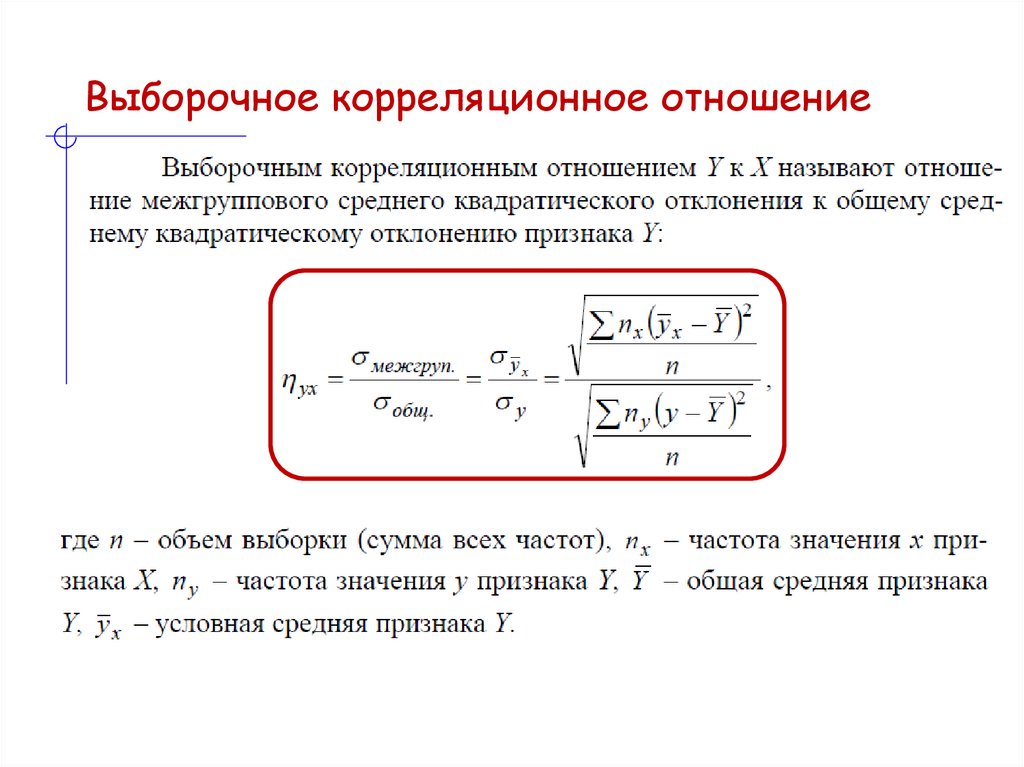 Выборочное корреляционное отношение