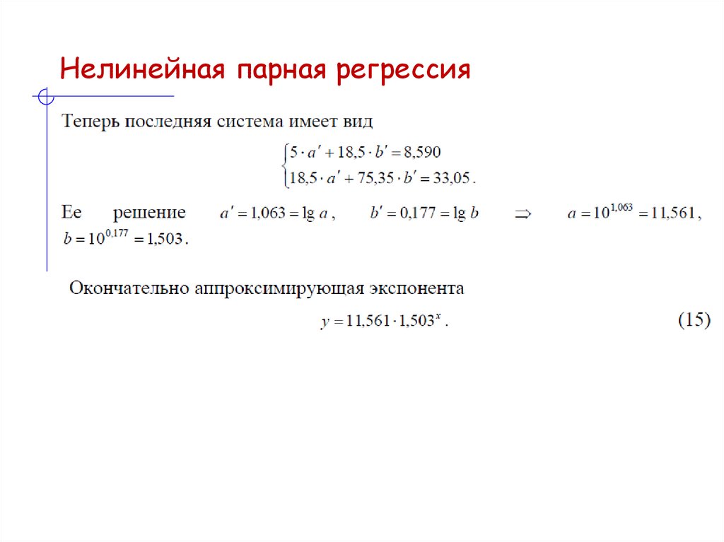 Нелинейная парная регрессия