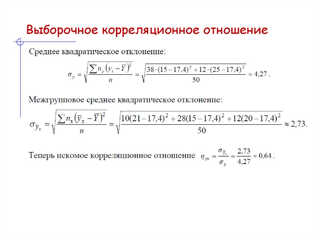 Выборочное корреляционное отношение