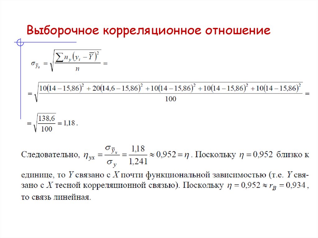 Выборочное корреляционное отношение