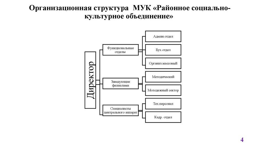 Организационная структура МУК «Районное социально-культурное объединение»