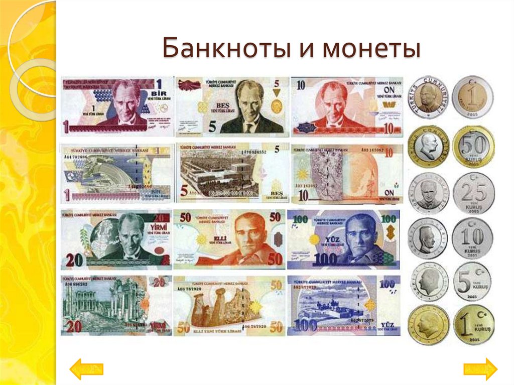 Банкноты и монеты