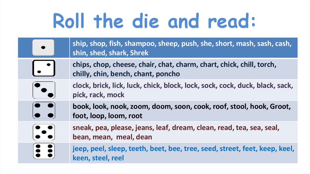 Roll the die and read: