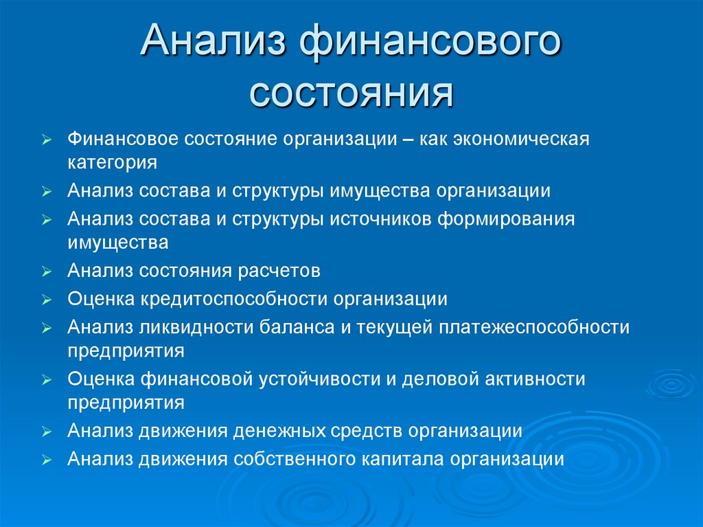 Анализ финансового состояния