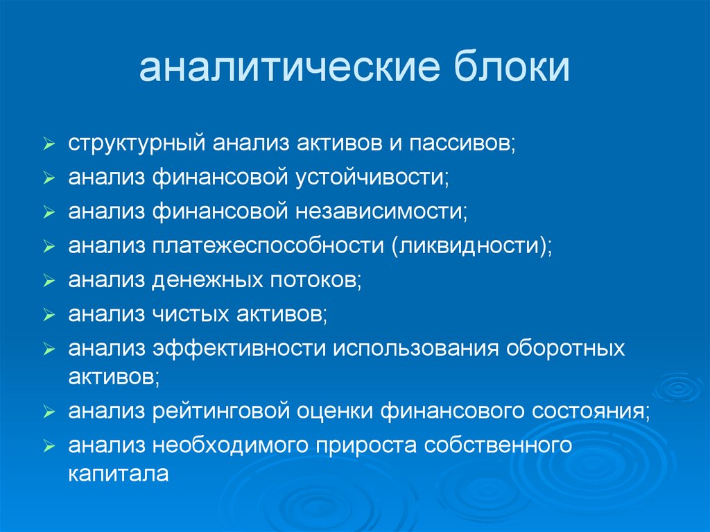 аналитические блоки