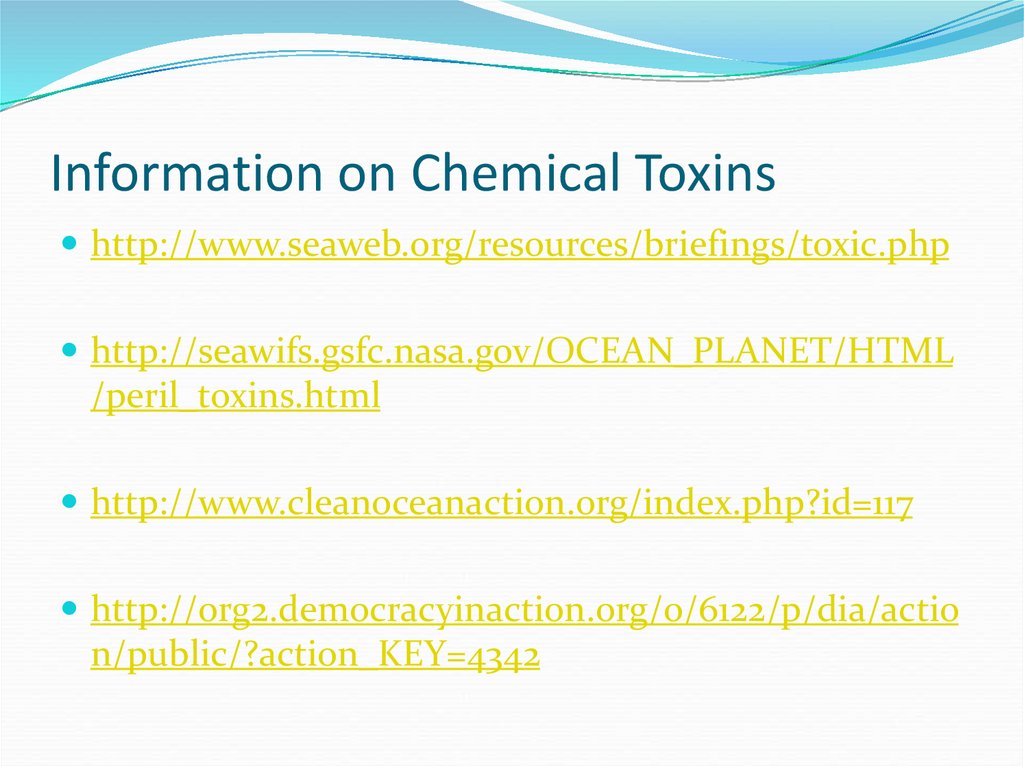 Information on Chemical Toxins