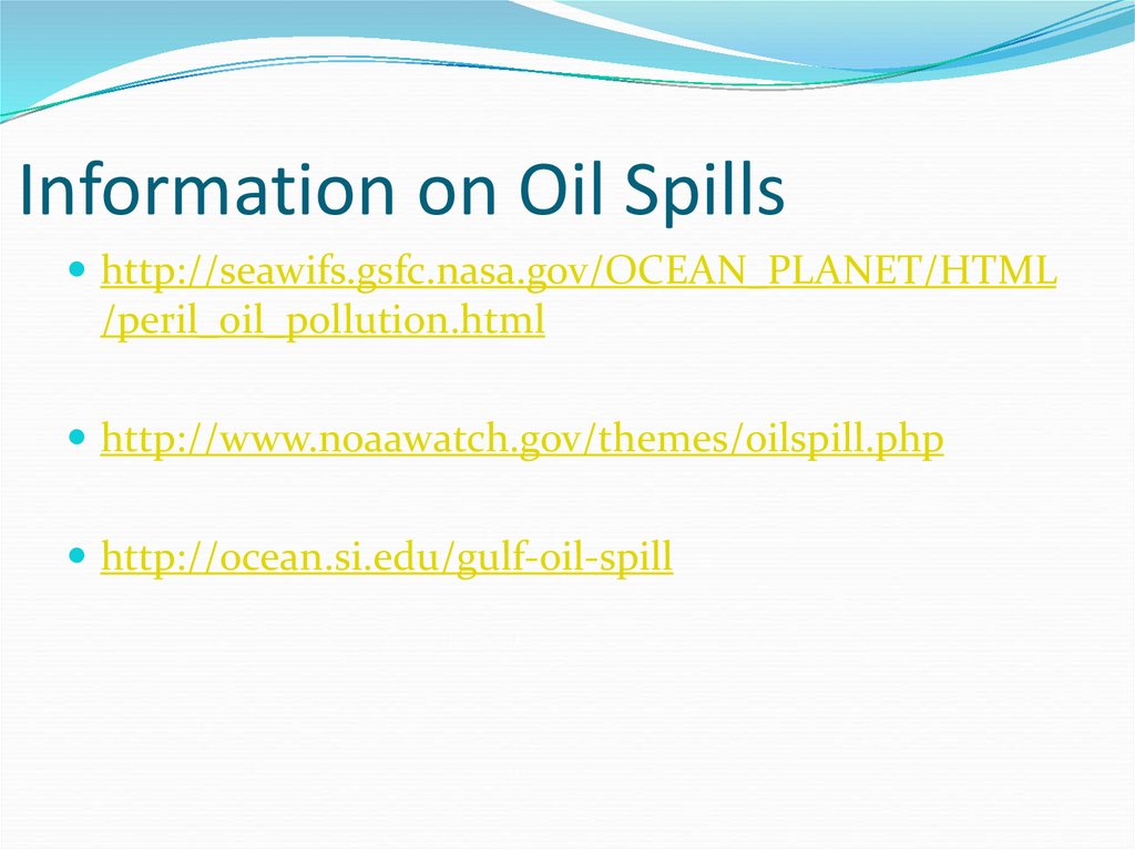 Information on Oil Spills