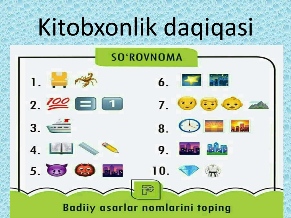 Kitobxonlik daqiqasi