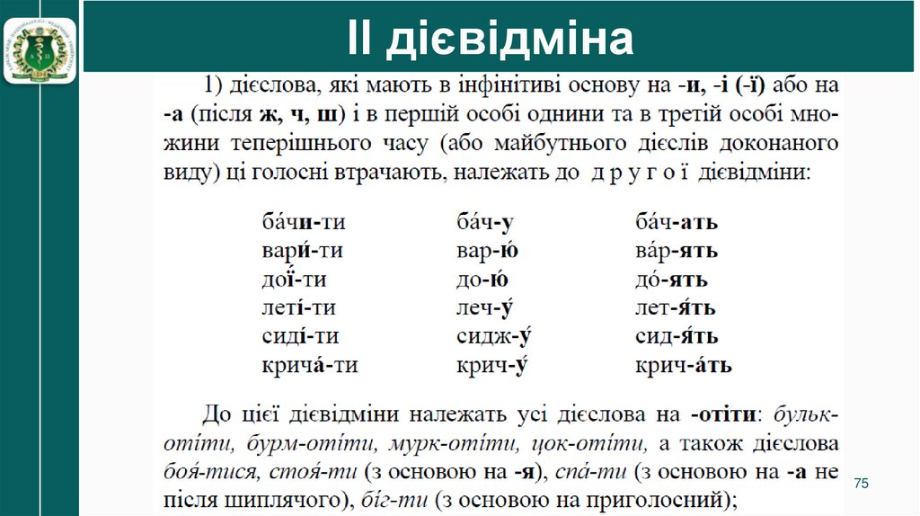 ІІ дієвідміна