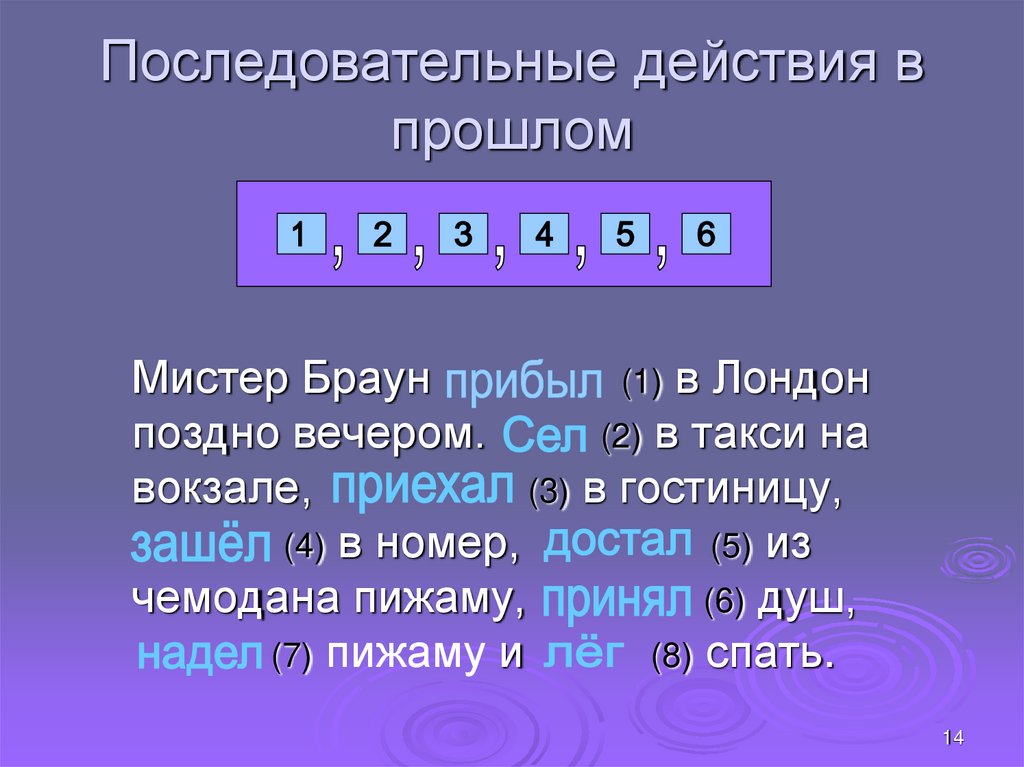 Последовательные действия в прошлом