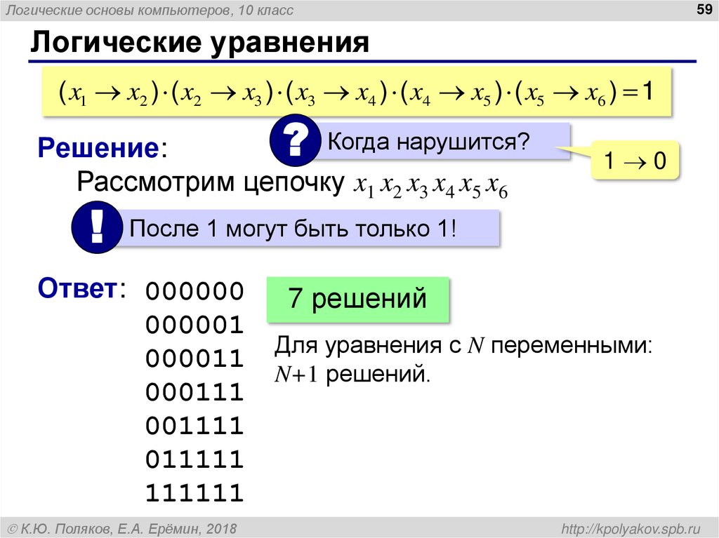 Логические уравнения