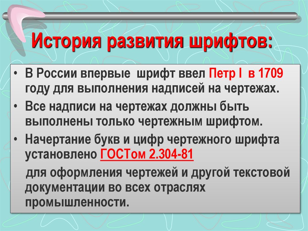 История развития шрифтов: