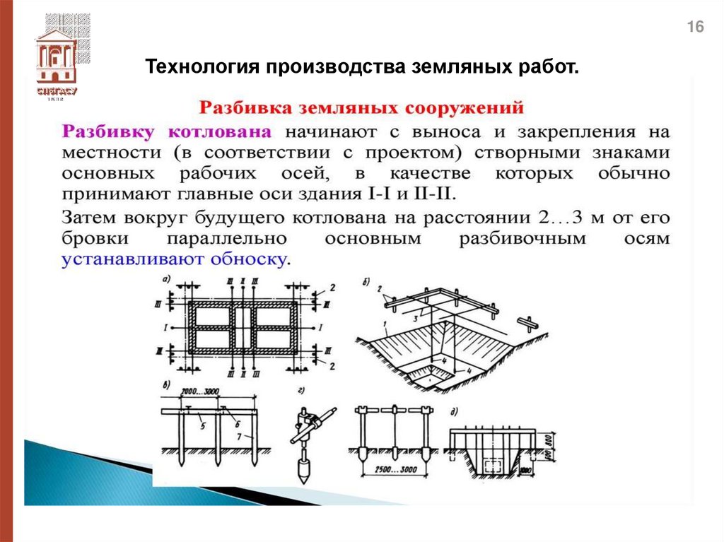 Технология производства земляных работ.