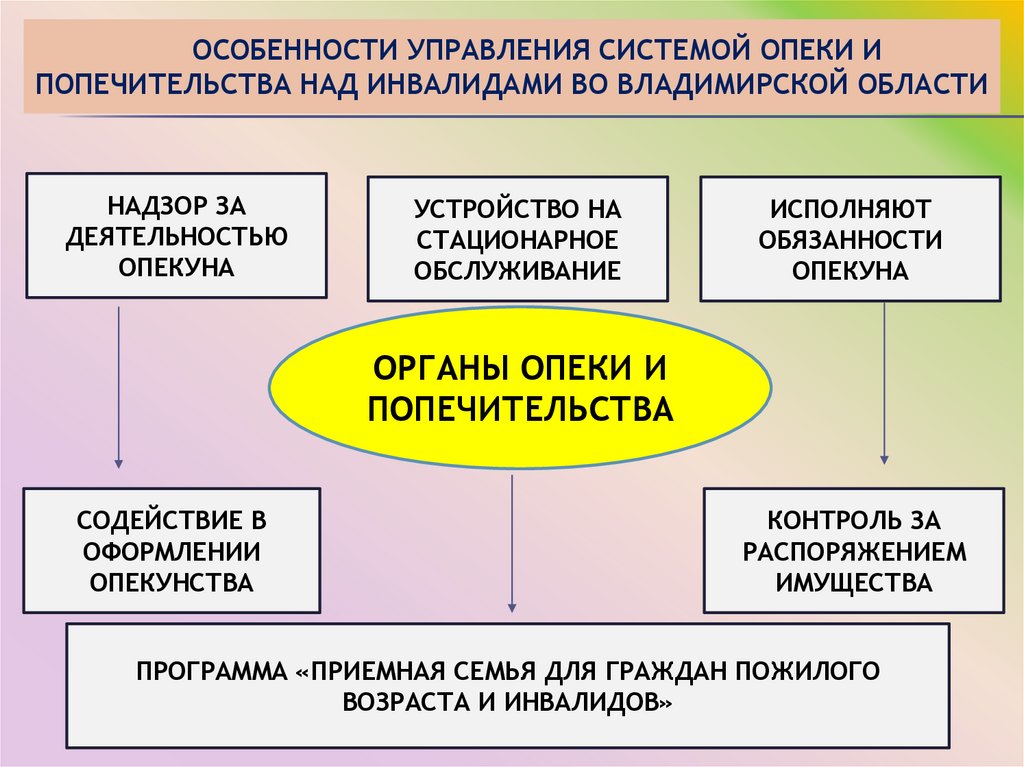 Особенности управления системой опеки и попечительства над инвалидами во Владимирской области
