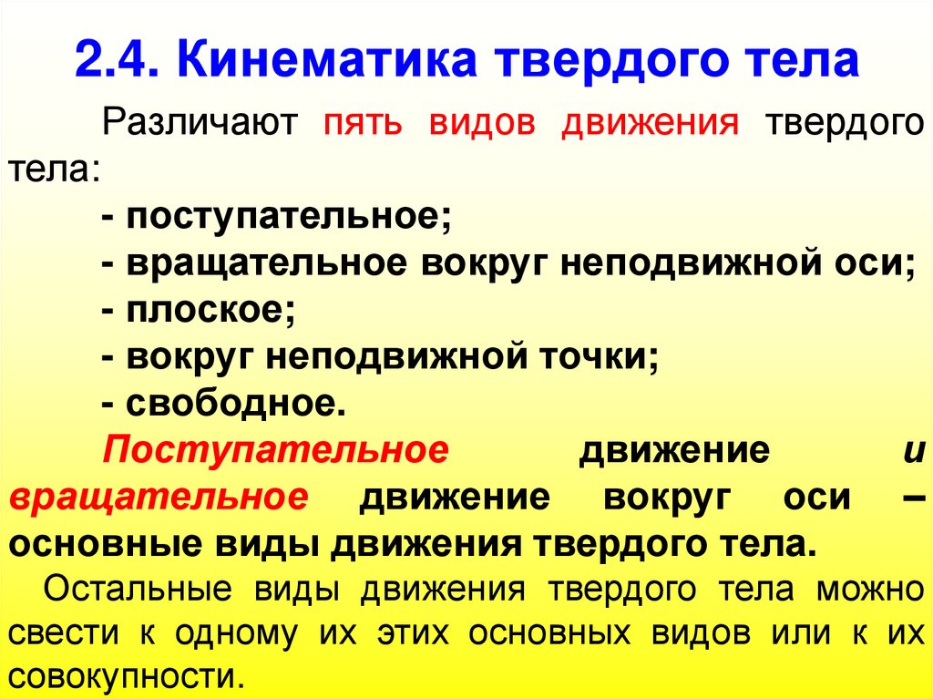 2.4. Кинематика твердого тела