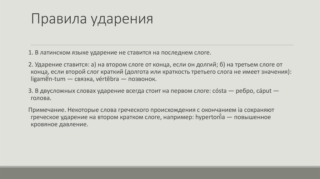 Правила ударения