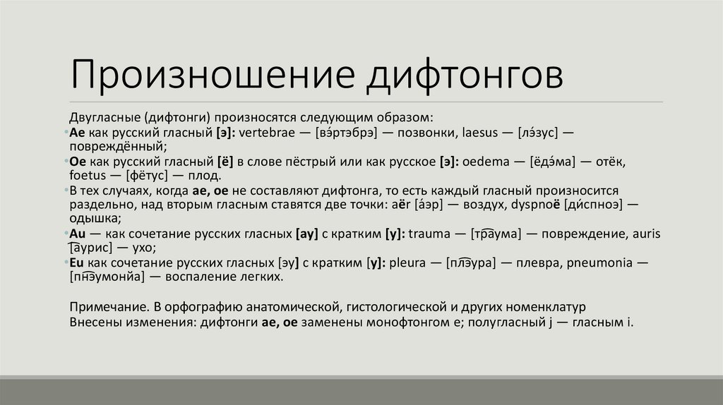 Произношение дифтонгов