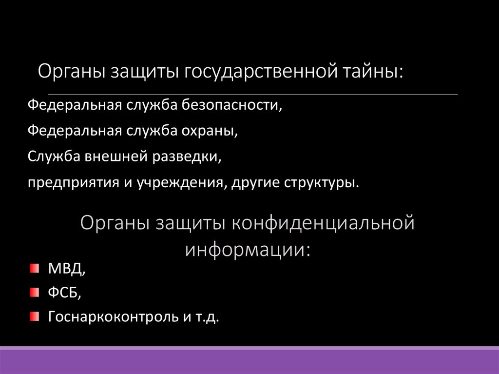 Органы защиты государственной тайны: