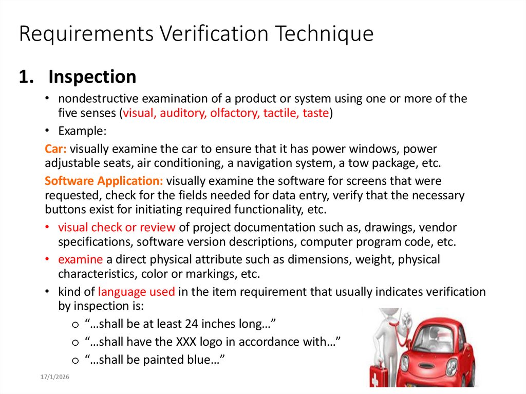 Requirements Verification Technique