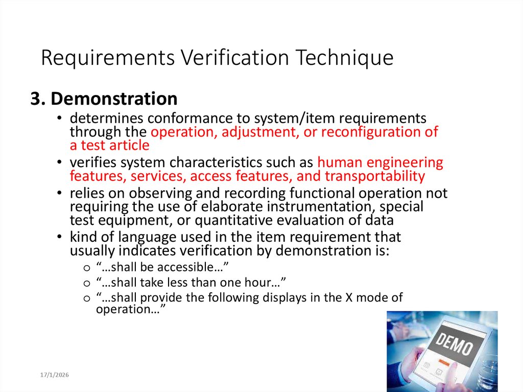 Requirements Verification Technique