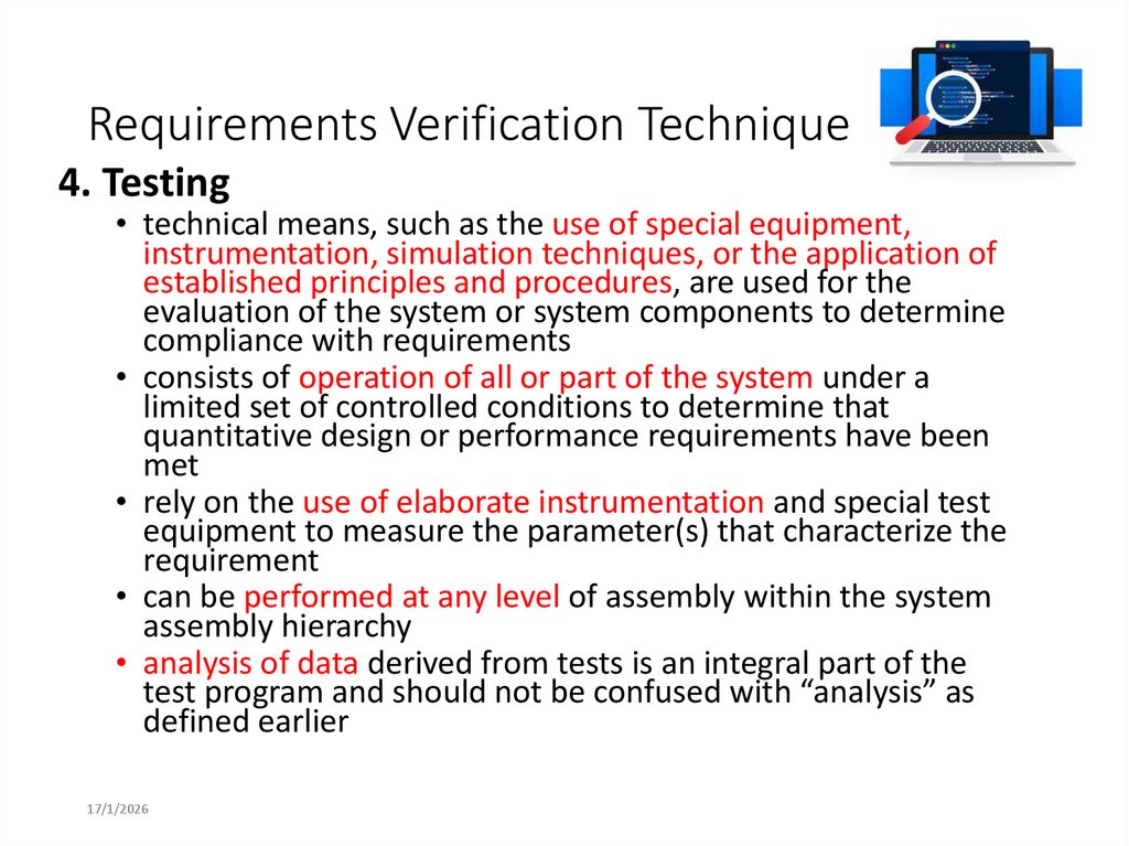 Requirements Verification Technique