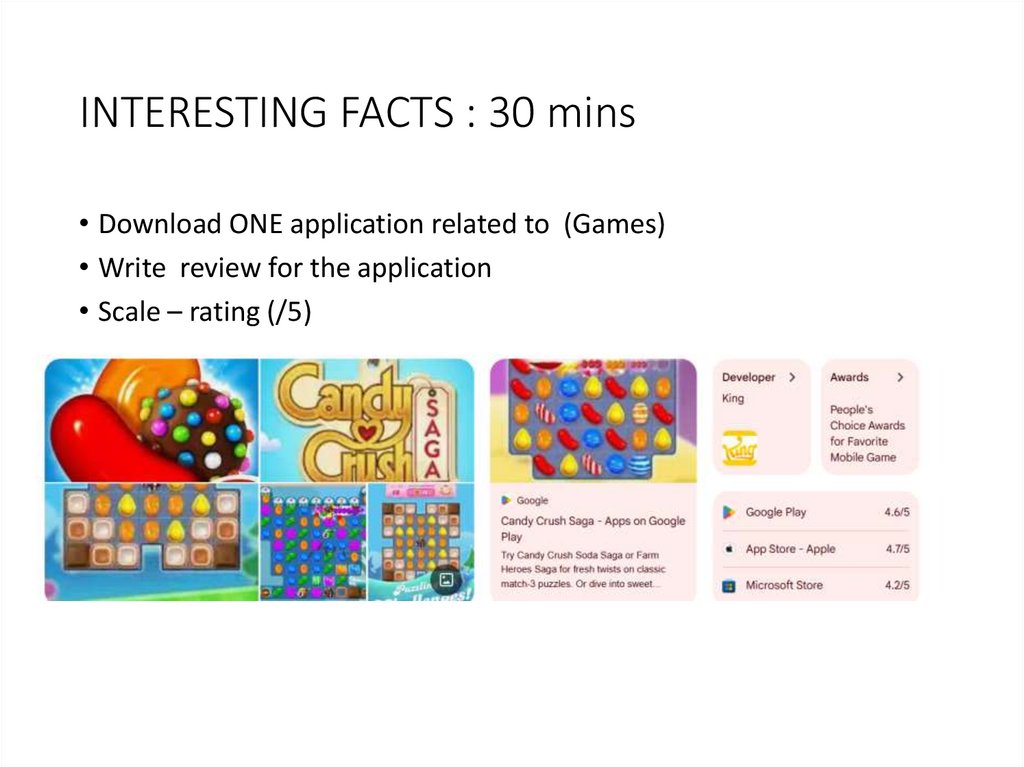 INTERESTING FACTS : 30 mins