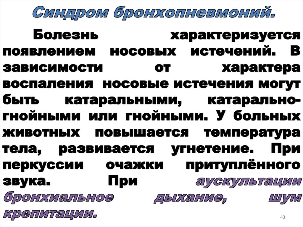 Синдром бронхопневмоний.