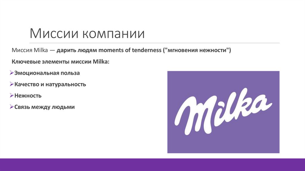 Миссии компании