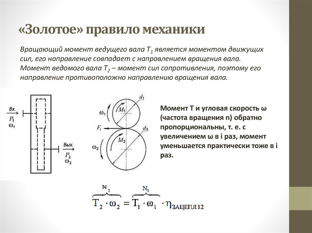 «Золотое» правило механики