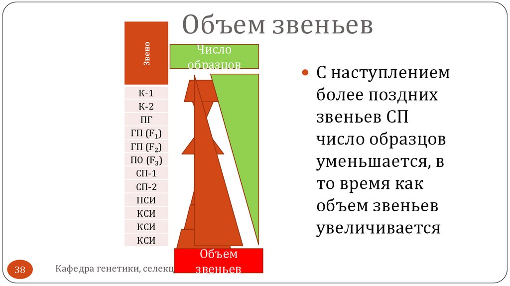 Объем звеньев