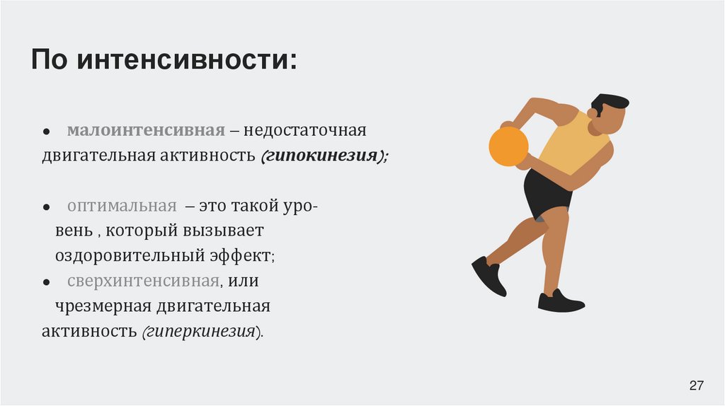 По интенсивности: