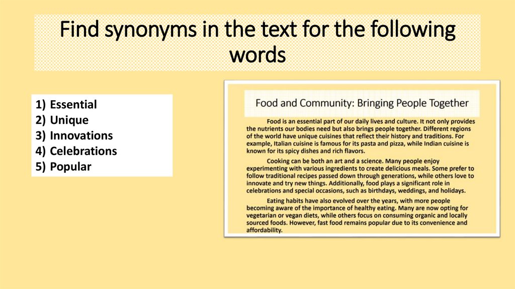 Find synonyms in the text for the following words