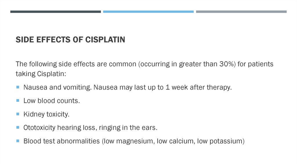 Side effects of cisplatin