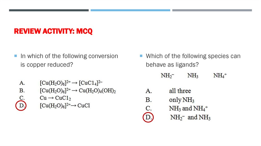 Review activity: mcq