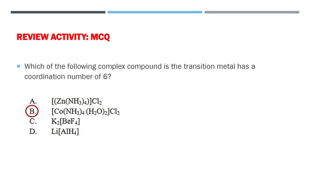 Review activity: mcq