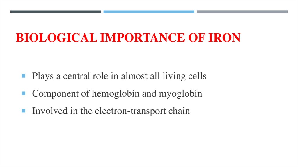 Biological Importance of Iron
