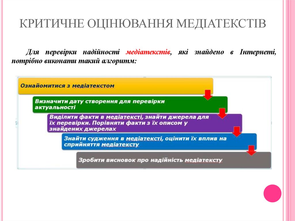 КРИТИЧНЕ ОЦІНЮВАННЯ МЕДІАТЕКСТІВ