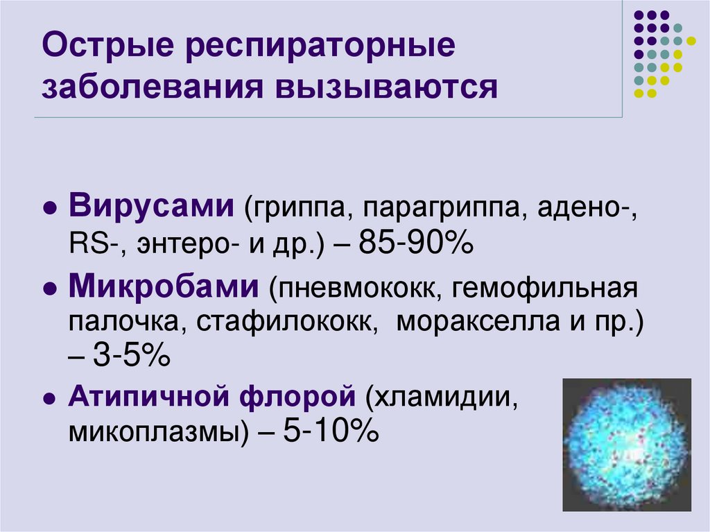 Острые респираторные заболевания вызываются