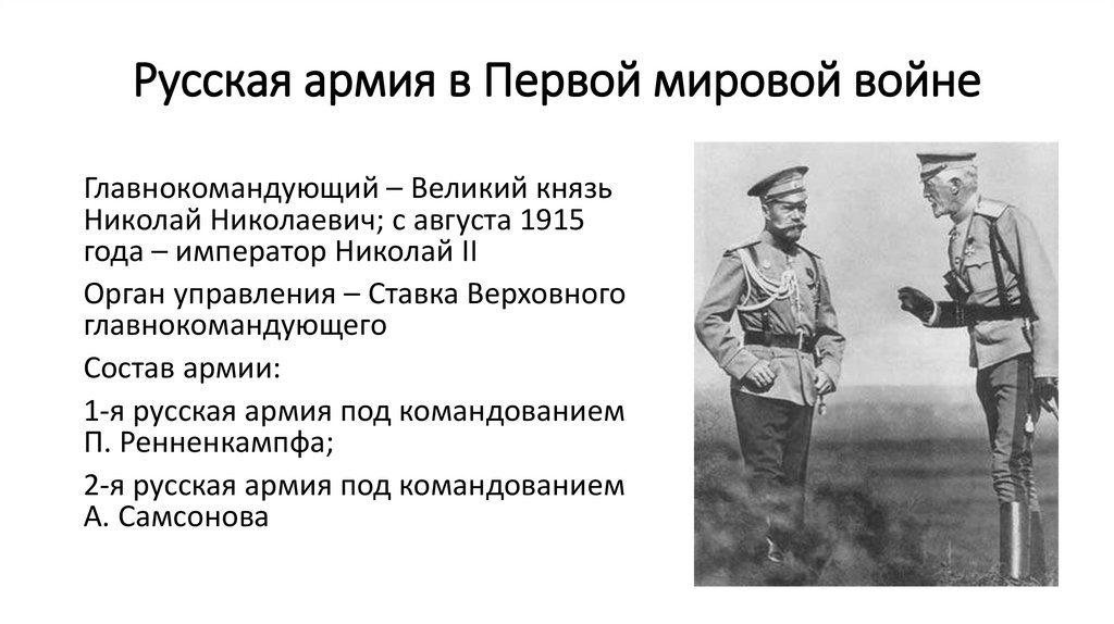 Русская армия в Первой мировой войне