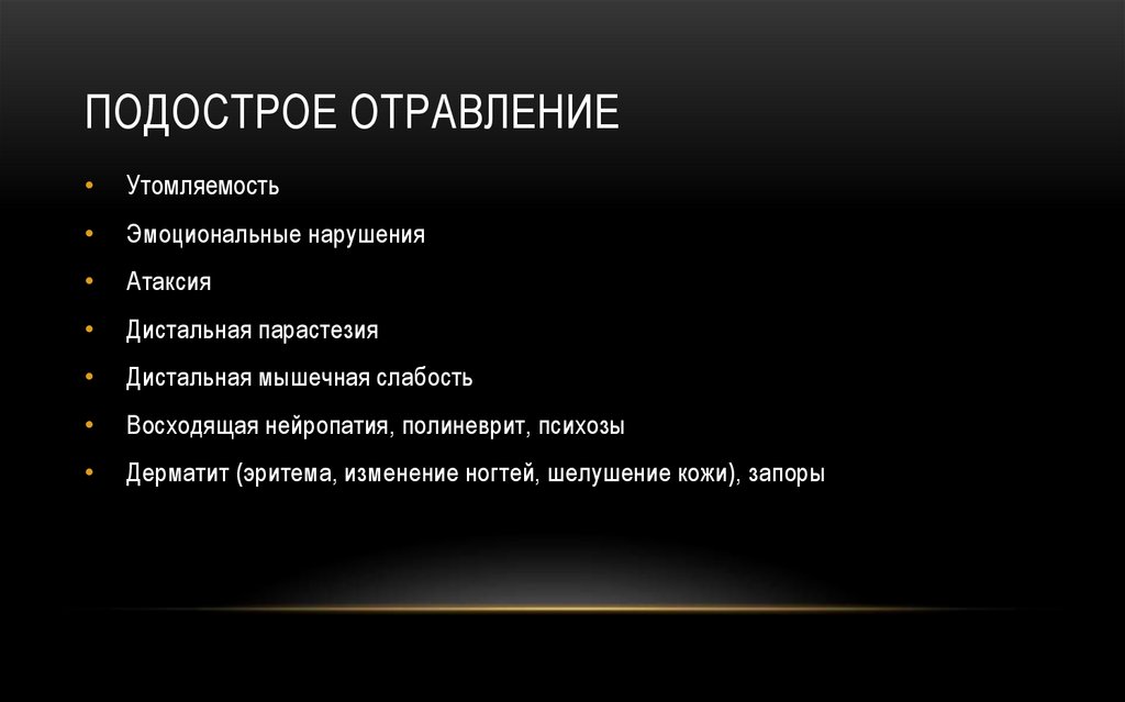 Подострое отравление