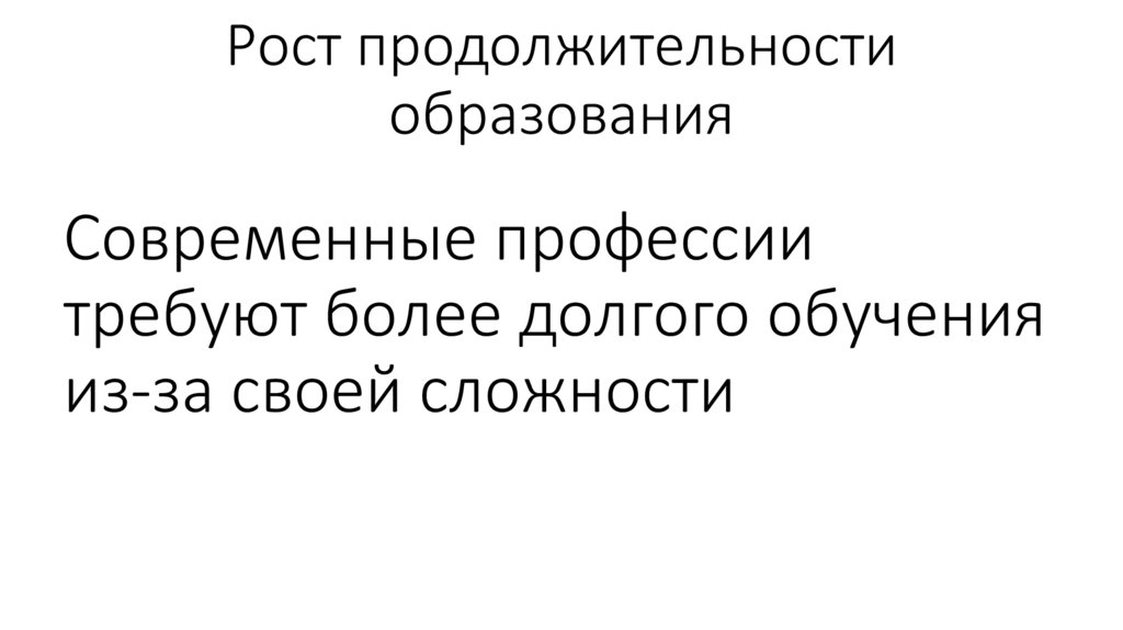 Рост продолжительности образования