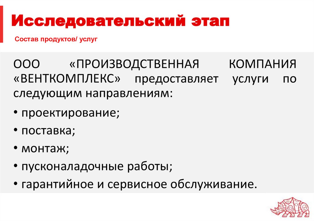 Исследовательский этап