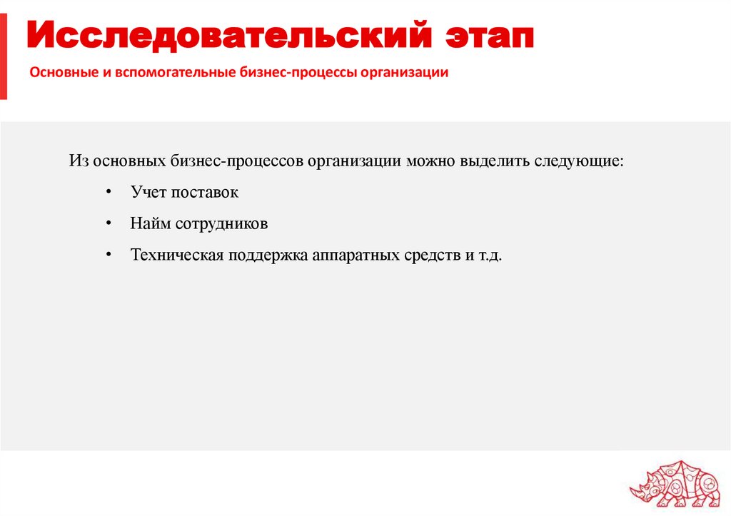 Исследовательский этап