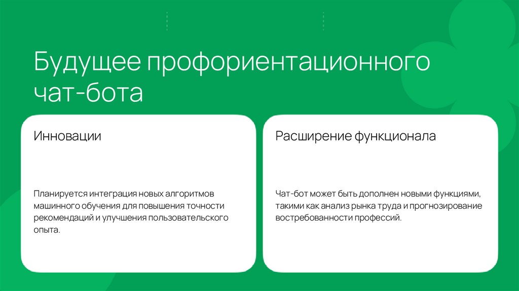 Будущее профориентационного чат-бота