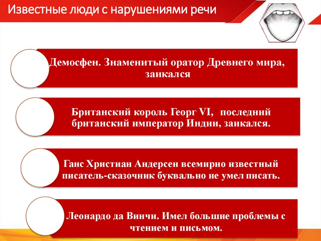 Известные люди с нарушениями речи