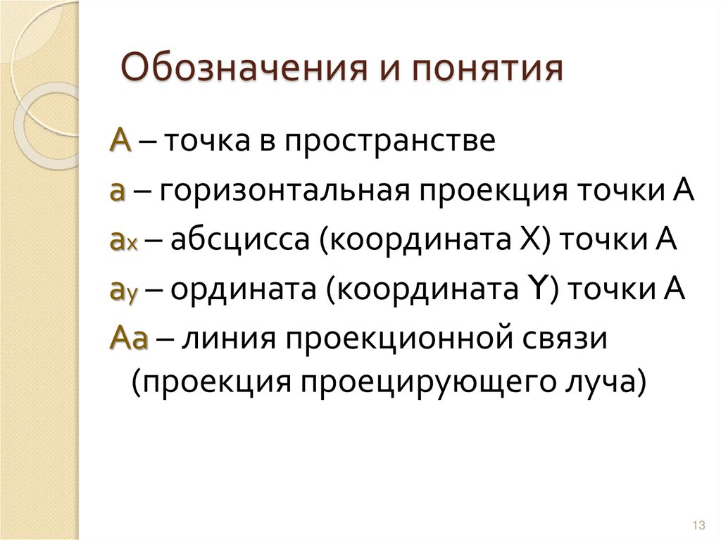 Обозначения и понятия