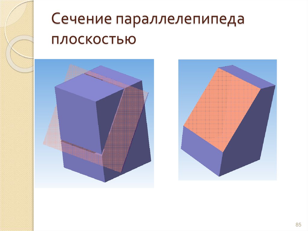 Сечение параллелепипеда плоскостью