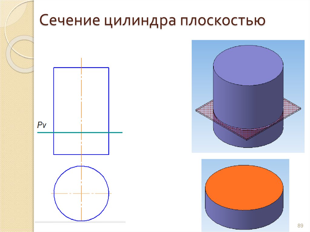 Сечение цилиндра плоскостью